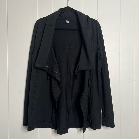 Lululemon Coast Easy Wrap Modal French Terry Black Style W4AUGS Size 8 - Picture 2 of 9